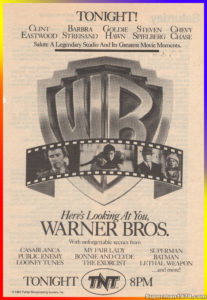 SUPERMAN THE MOVIE- TV Guide TNT ad for Here's Looking At You, Warner Bros. March 27, 1993, 8-10pm.