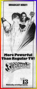 SUPERMAN IV- Cable guide KHNL ad. May 23, 1990, 8:05-10:05pm. Honolulu, U.S.