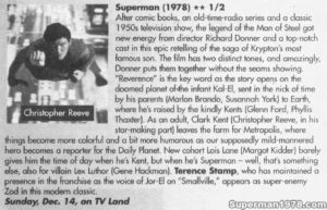 SUPERMAN THE MOVIE- TV Land ad. December 14, 2008.