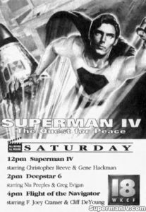 SUPERMAN IV- WKCF ad.
February 25, 1995.