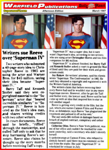 SUPERMAN IV DAILY PLANET- March 1987.