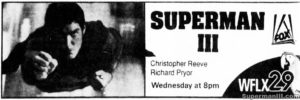 SUPERMAN III- WFLX ad. April 25, 1990.