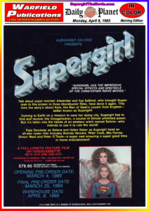 SUPERGIRL THE DAILY PLANET- April 8, 1985.