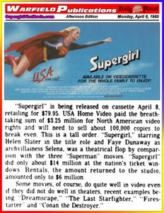 SUPERGIRL THE DAILY PLANET- April 8, 1985.