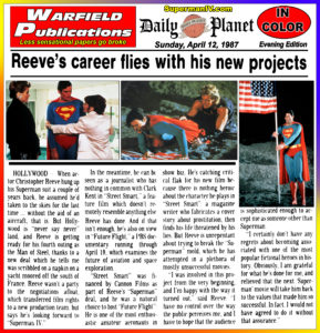 SUPERMAN IV THE DAILY PLANET- April 12, 1987.