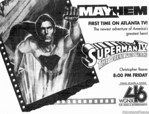 SUPERMAN III- WGNX ad.
May 18, 1990.