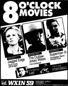 SUPERMAN III- WXIN ad. May 3, 1990.