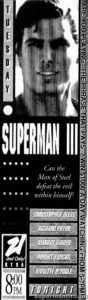 SUPERMAN III- KTXA ad. May 22, 1990.