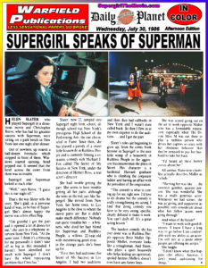 SUPERGIRL THE DAILY PLANET- July 30, 1986.