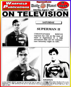 SUPERMAN II THE DAILY PLANET- August 1, 1987.