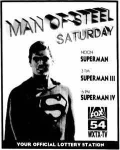 SUPERMAN III- WXTX ad. November 25, 1995.