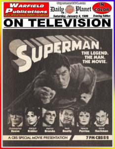 SUPERMAN THE MOVIE THE DAILY PLANET- January 4, 1986.